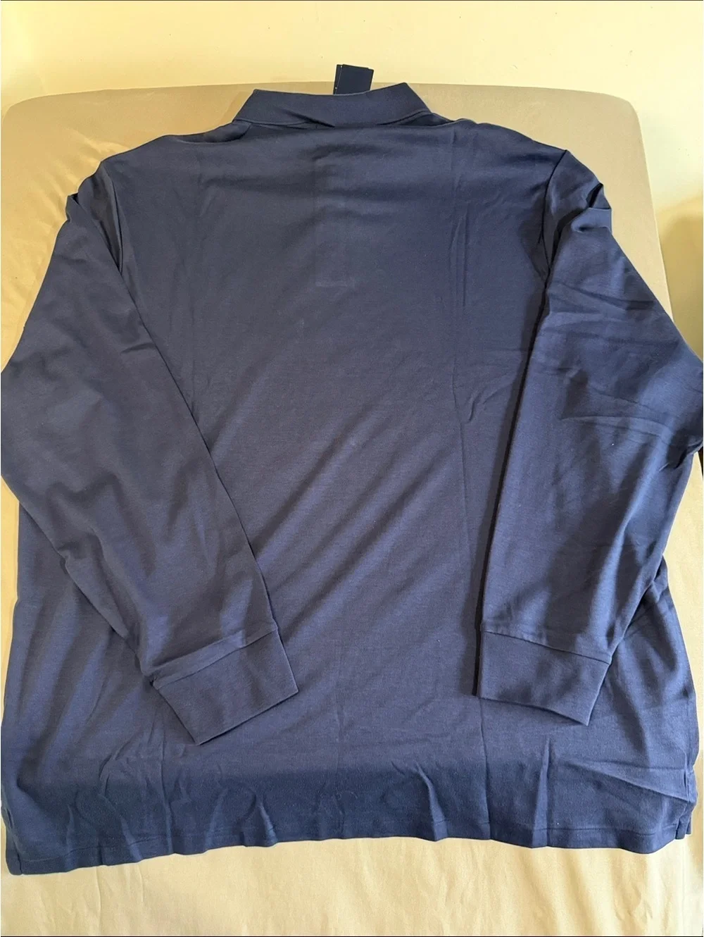 Polo by Ralph Lauren Long Sleeve Polo Shirt - Navy with Tan Accents
